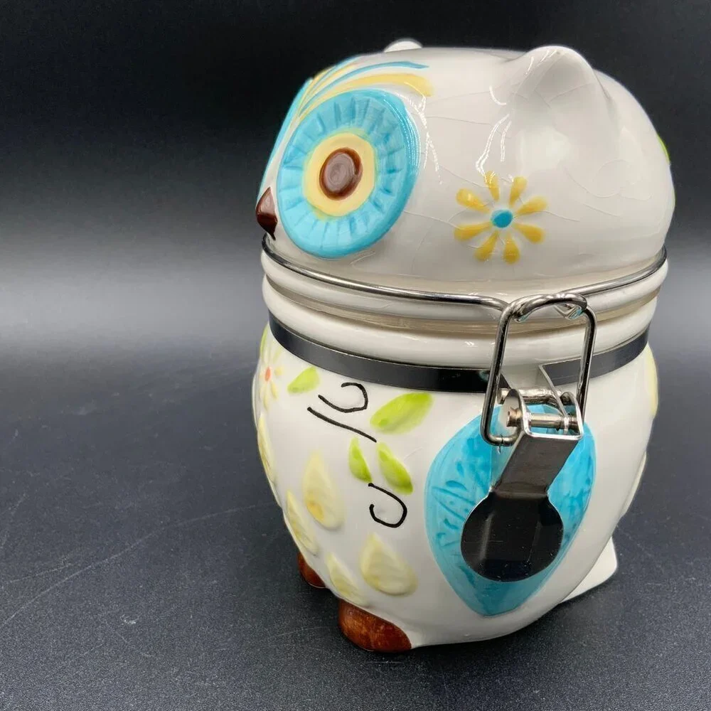 Boston Warehouse Ceramic Owl Treat Jar Canister 6.5”